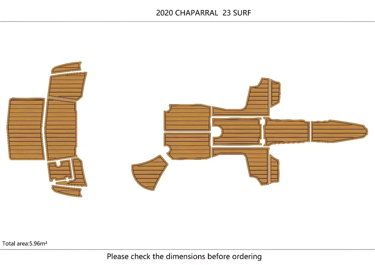 EVA Foam Faux Teak Deck Floor for Chaparral 23 Surf (2020)