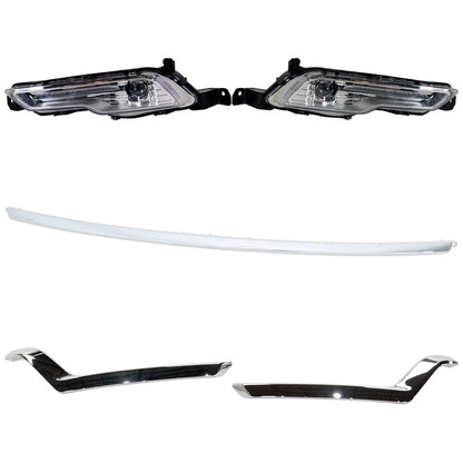 Fog Light Kit for Ford Explorer (2018–2019) LH RH LED Assy Bumper Trims