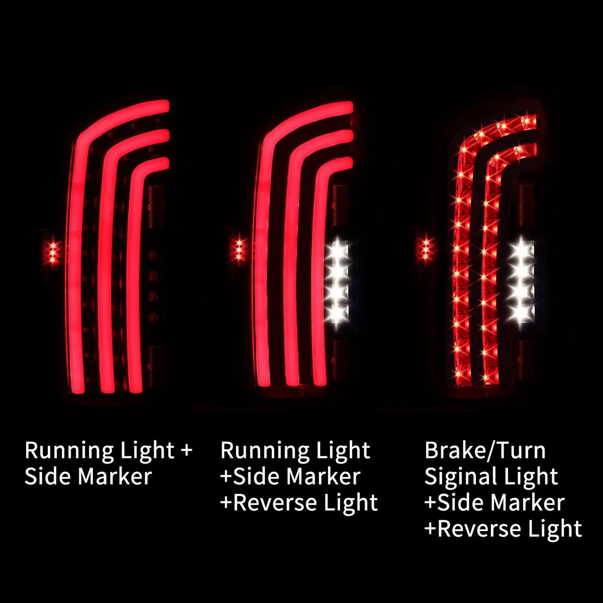 Tail Lights Full LED for 2007-2009 Dodge Ram 2500 3500, 1500 (2007-2008)