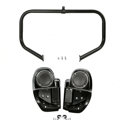 Vented Speaker Pod Engine Guard Bar Lower for Harley Road Glide 2014-2023