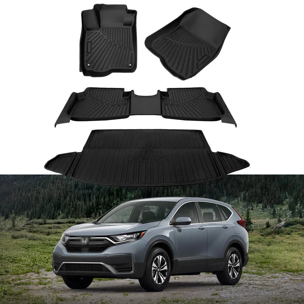 4-Piece TPE Rubber All-Weather Floor Mats for Honda CR-V 2017-2022