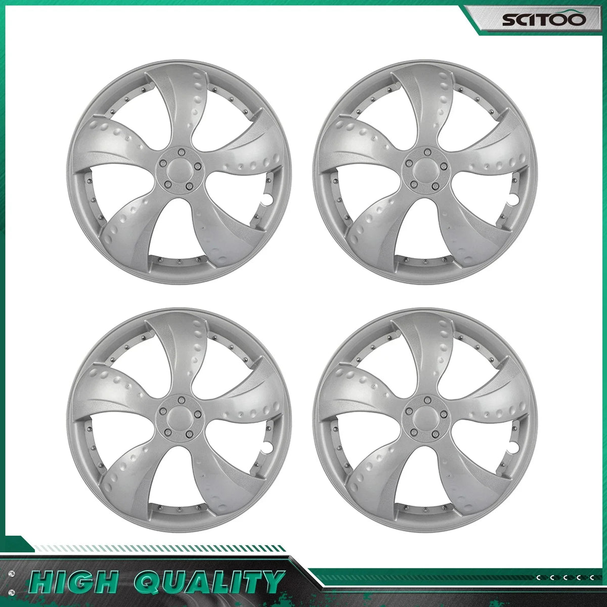 4-Piece Wheel Cover Set for R15 Tires & 15" Wheels