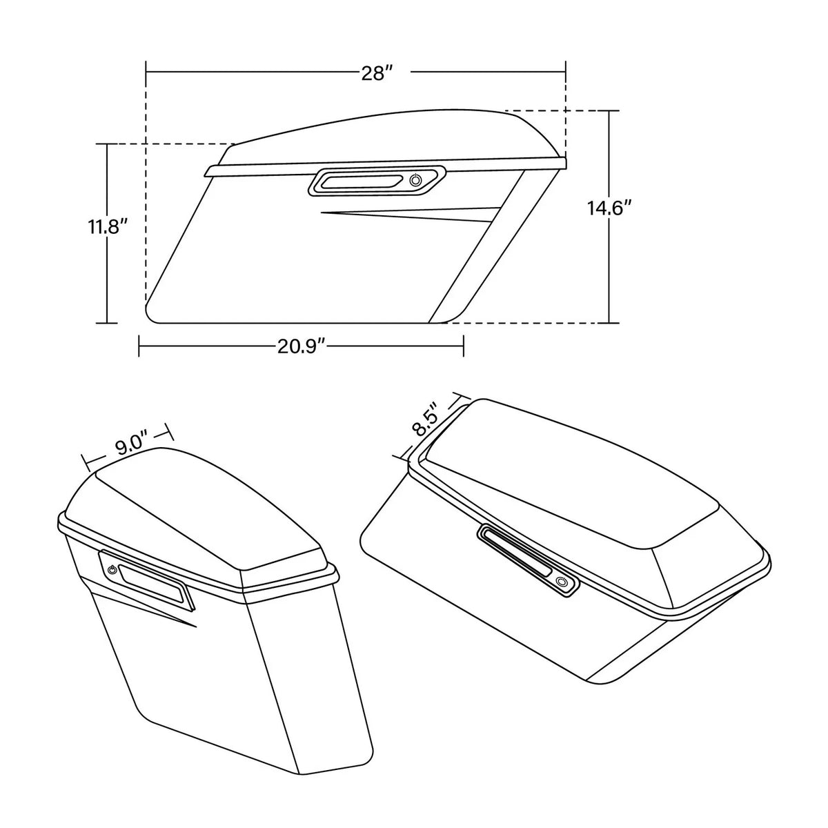 Saddlebag Conversion Brackets for 2018-2025 Harley Fat Boy Matte Black