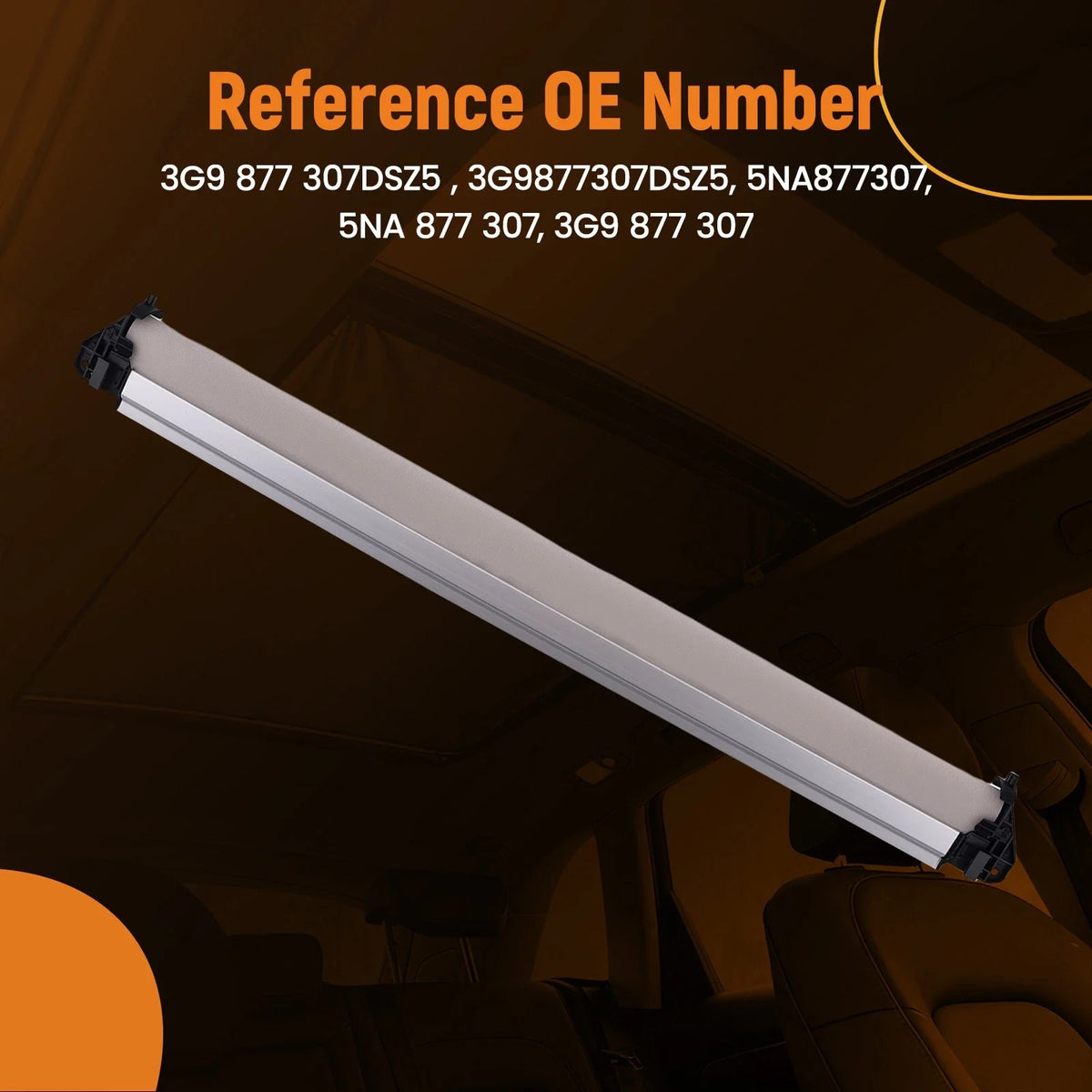 Gray Sunroof Curtain for VW Golf 2017-2023 3G9877307DSZ5