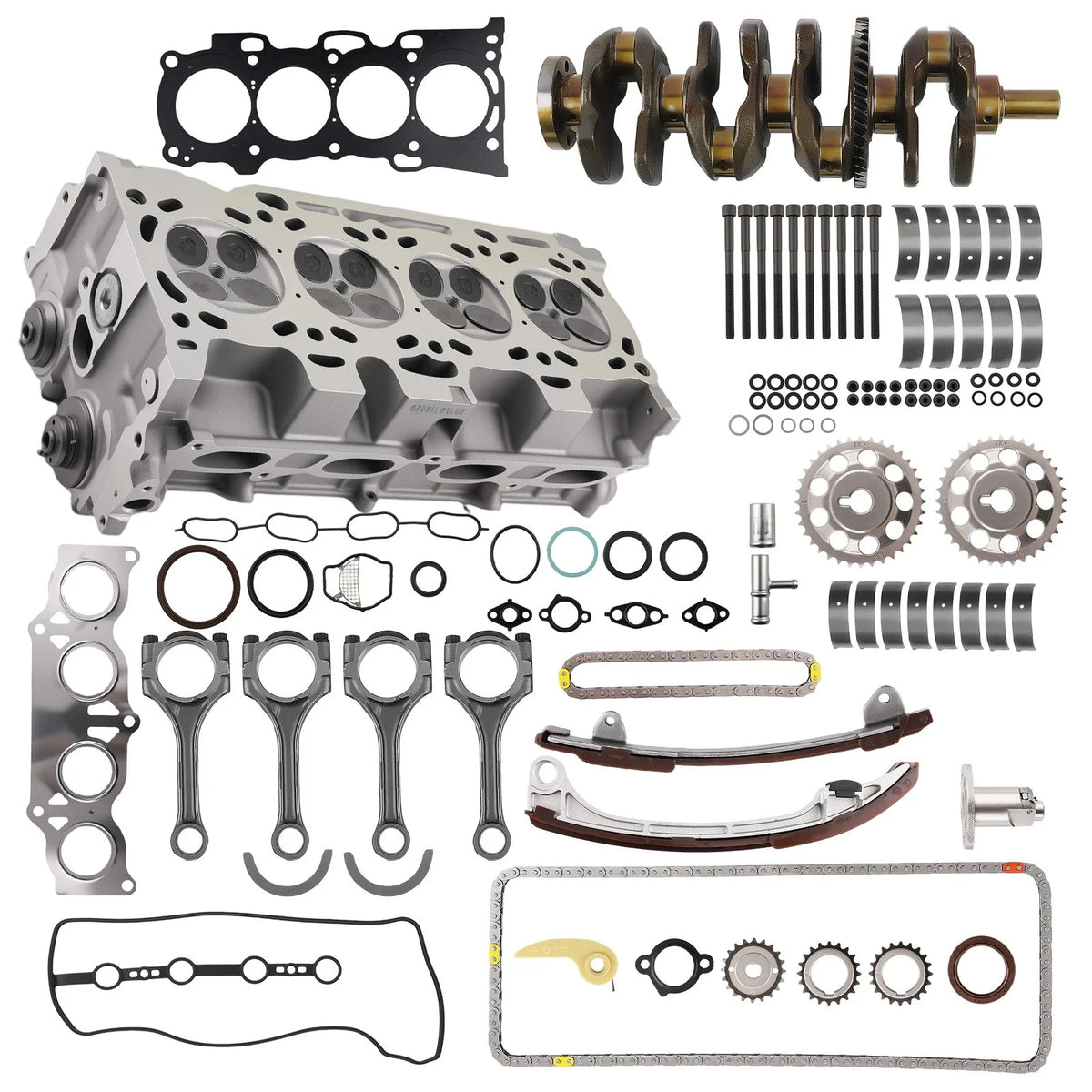 Crankshaft, Cylinder Head Kit, Con Rod & Timing Chain for Toyota RAV4 2006-2012