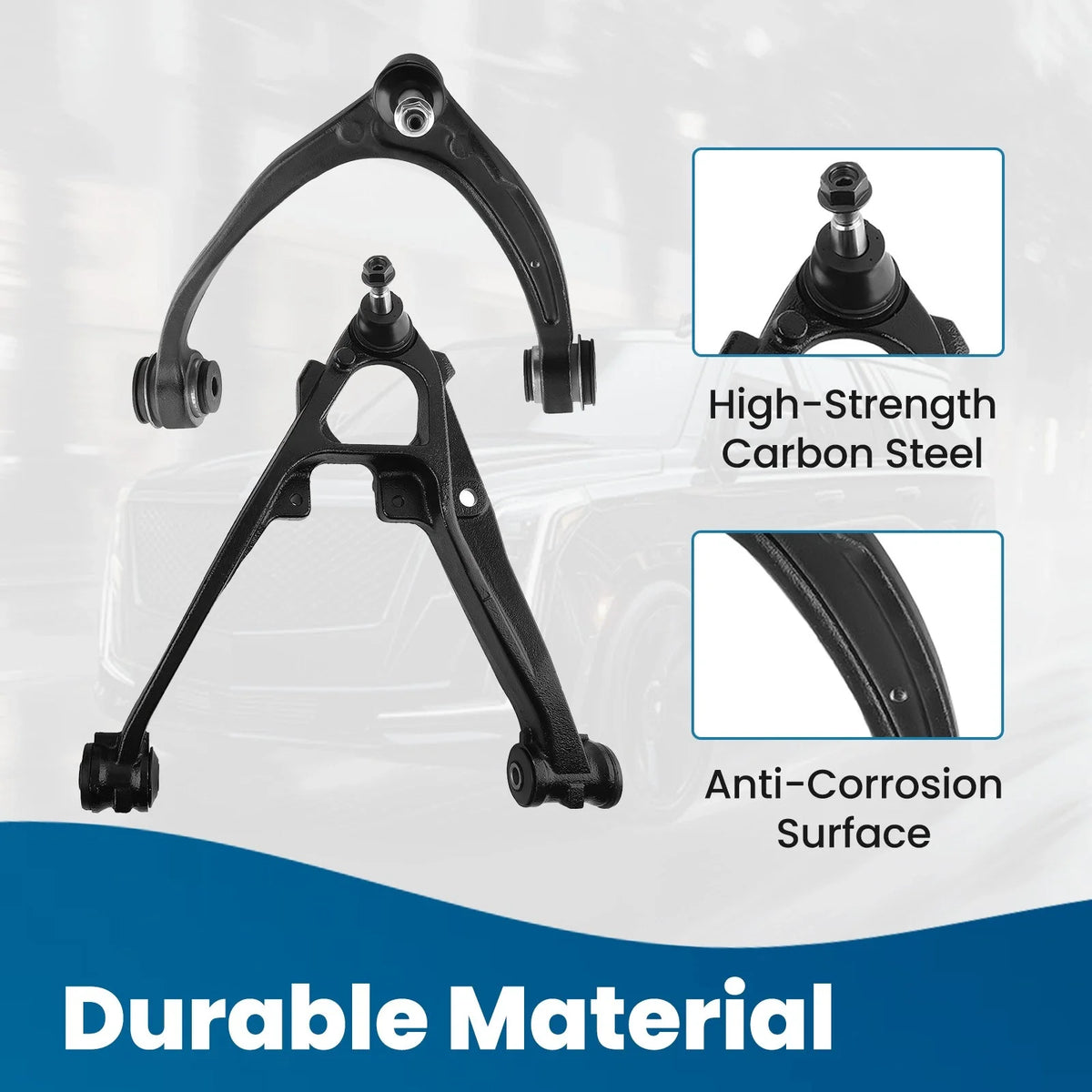 12x Front Upper Lower Control Arm Kit for Chevy Silverado/Sierra (2007–2013)