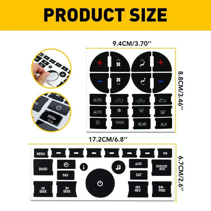 Control Climate Button Sticker + Control Knob for Chevrolet Silverado/Avalanche (2007–2013)