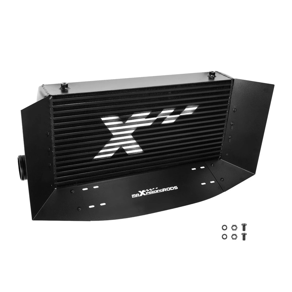 Bar & Plate Intercooler Kit 600x300x100mm with Air Guide Plates Universal Black