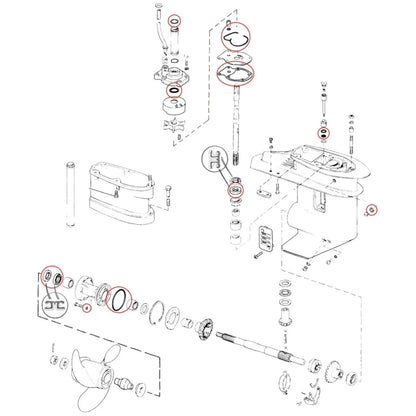 Seal Kit for Gear Case - Evinrude Johnson 20-35 HP (1985-2005) 0396351