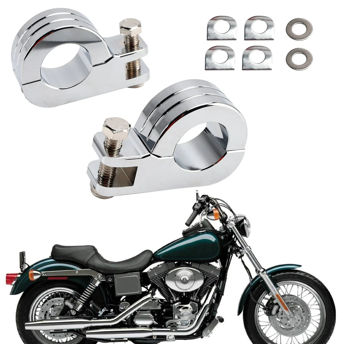 1.25" Foot Peg Mount Clamp for Harley Dyna Engine Crash Bar
