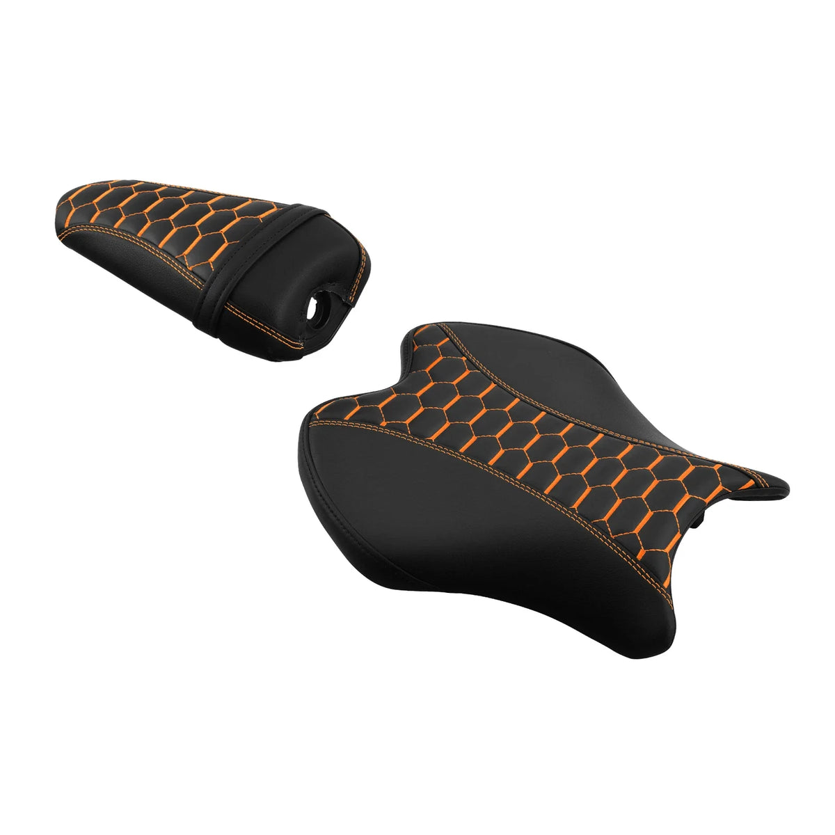 Black Orange Driver & Passenger Seat Set for Yamaha YZF R6 2017-2022