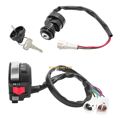 Ignition Key Switch & Handlebar Start Switch for Yamaha Warrior 350