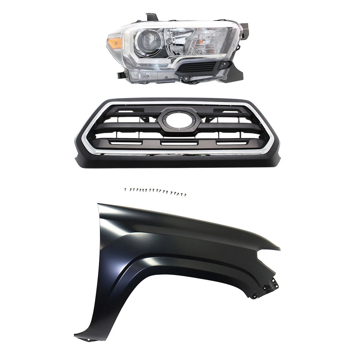 Grille Kit for Toyota Tacoma (2016–2017) with Right Fender & Foglamp