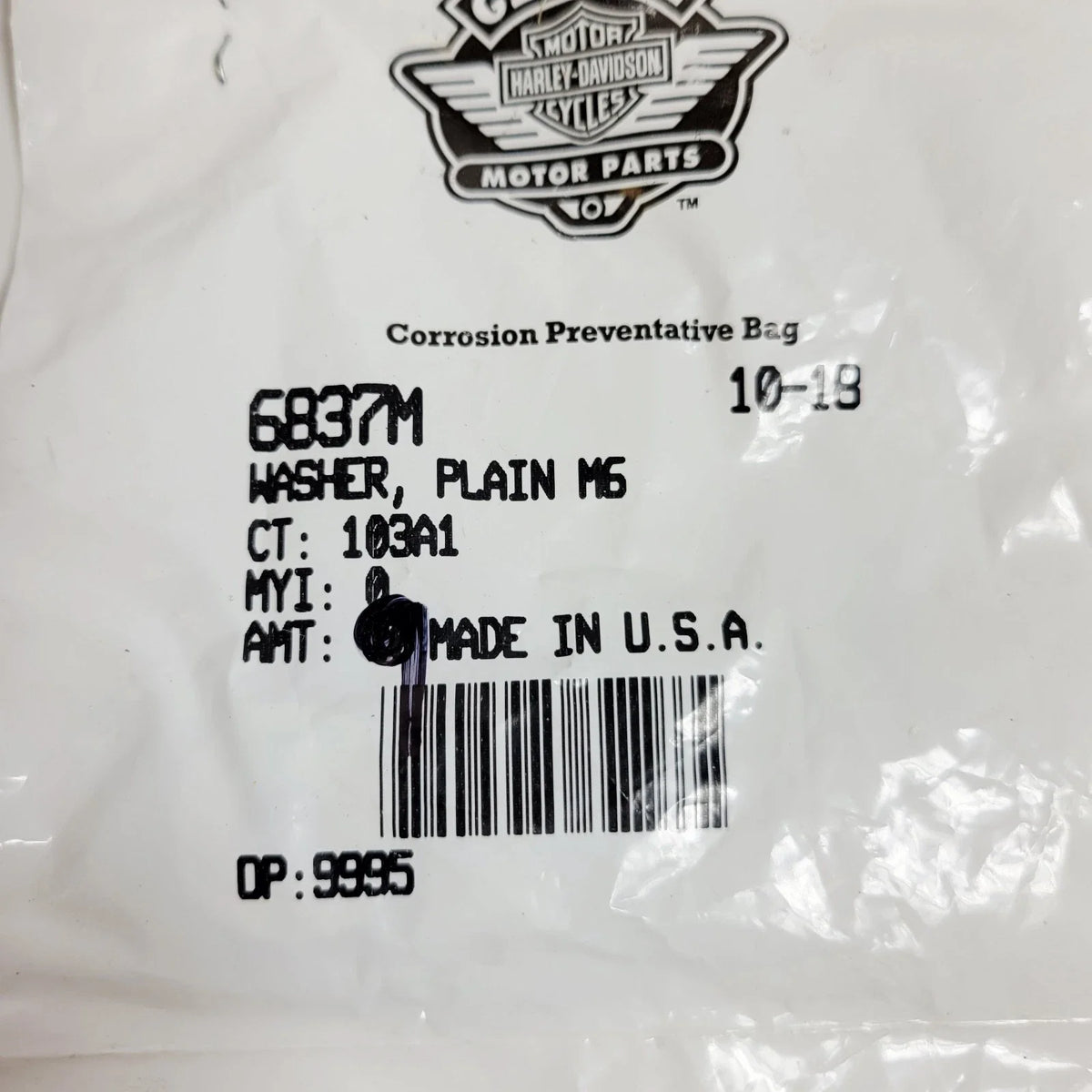 9-Piece M6 Washer Pack for Harley-Davidson (OEM 6837M)