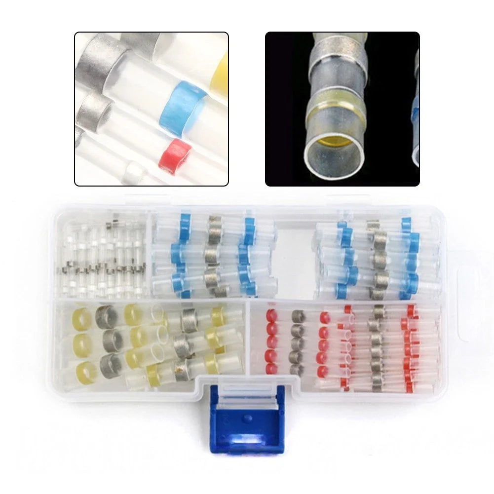 100PCS Waterproof Heat Shrink Solder Seal Butt Wire Connectors for Cars