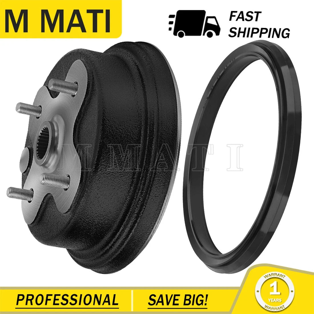 Brake Drum Hub with Dust Seal for 1992-1998 Yamaha Timberwolf 250