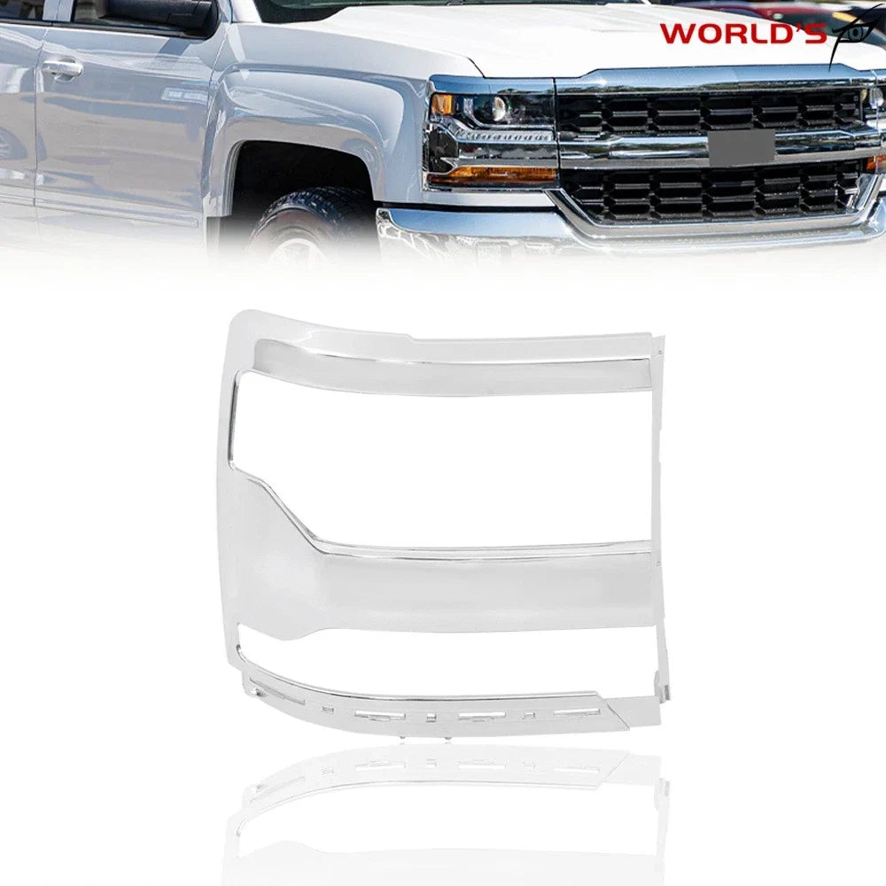 Chrome Trim Headlight Bezel Cover for Chevy Silverado 1500 (2016–2018)