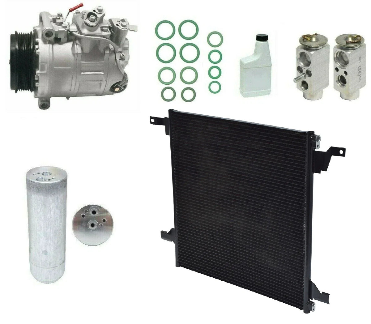 AC Compressor Kit with Condenser Replacement for Toyota Fortuner (2016–2023)
