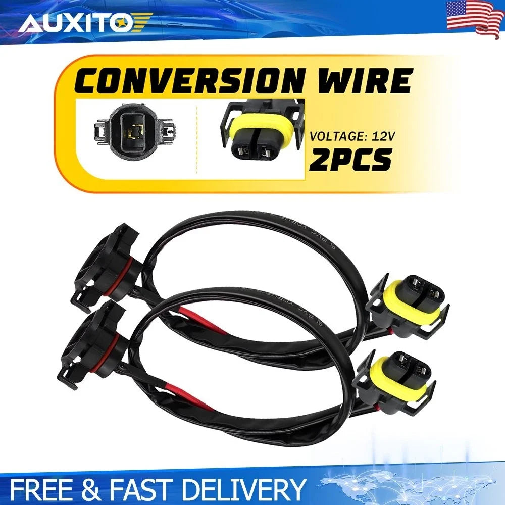 PSX24W 5202 H11 H8 Fog Lamp Conversion Harness Socket Adapter 2X
