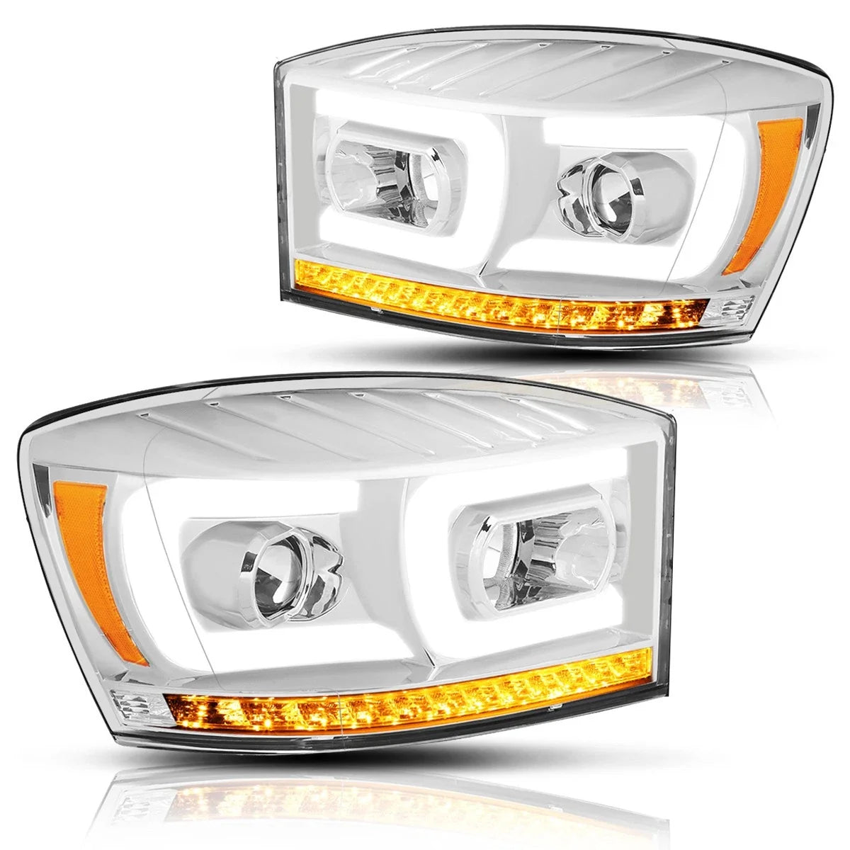 LED DRL Chasing Signal Projector Headlight for Dodge Ram (2006–2009)