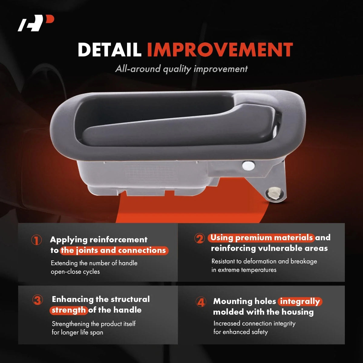 Rear Right Ivory Interior Door Handle for Honda Civic 2001-2005