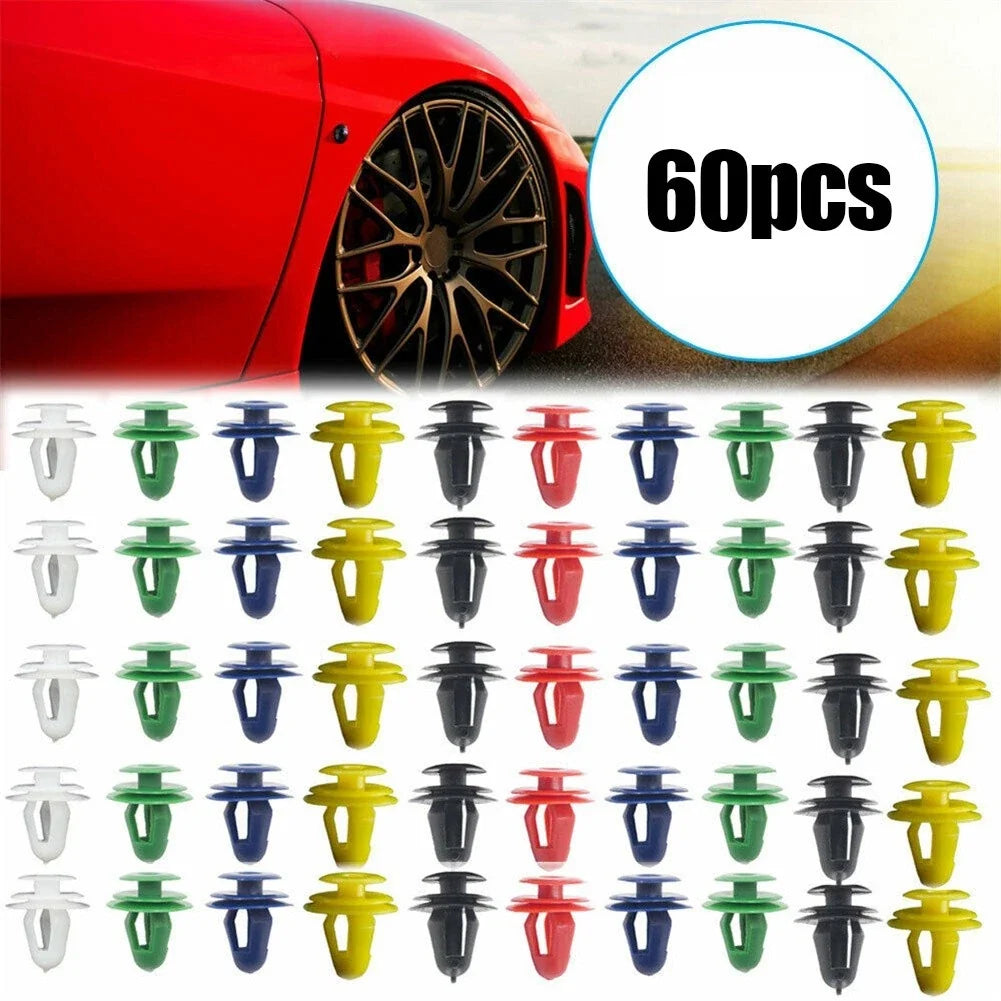 60pc Auto Door Panel Clip Set for Universal Cars (Various Sizes)