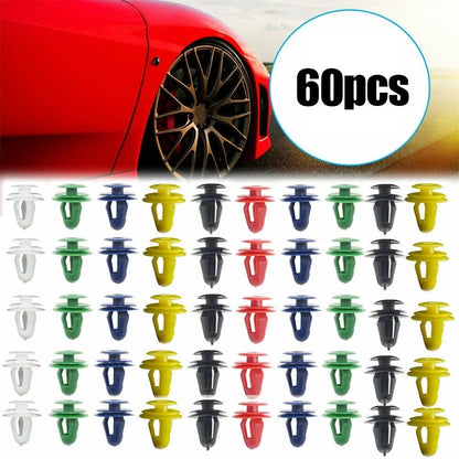 60pc Auto Door Panel Clip Set for Universal Cars (Various Sizes)
