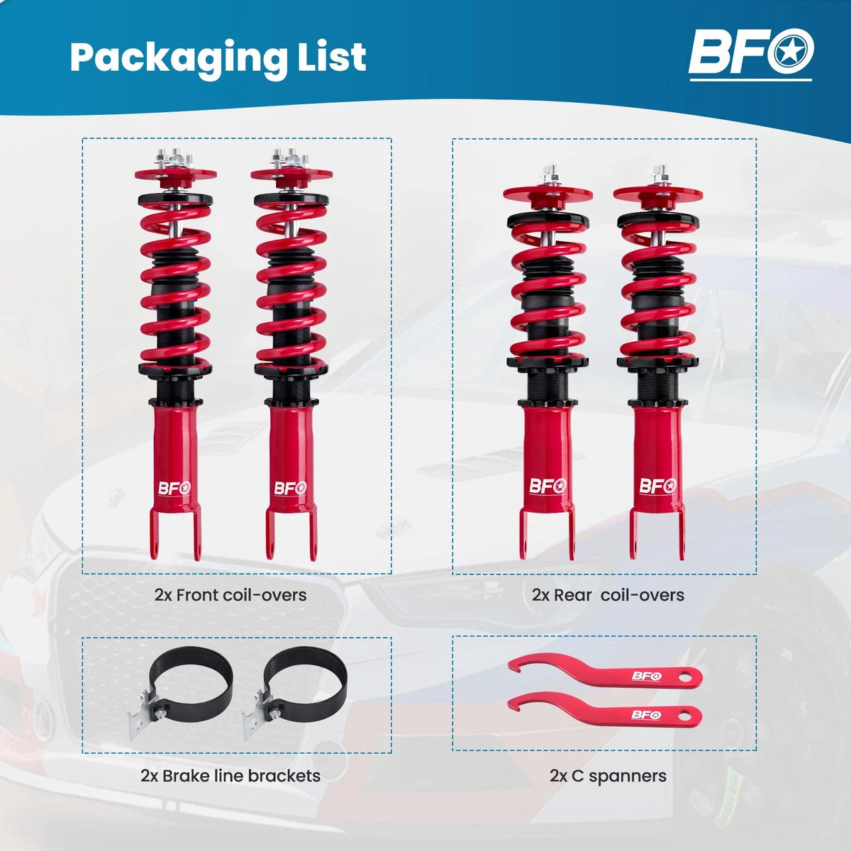 Lowering Kit Adjustable Coilovers for Honda S2000 (2000-2009)