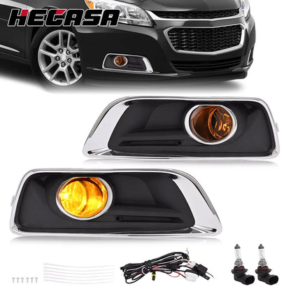 Fog Lights with Bulbs + Switch for Chevy Malibu 2013-2015 Pair
