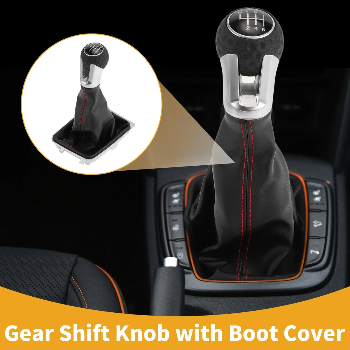6 Speed Gear Shifter Knob with Cover for Volkswagen Golf VII (2013–2020)