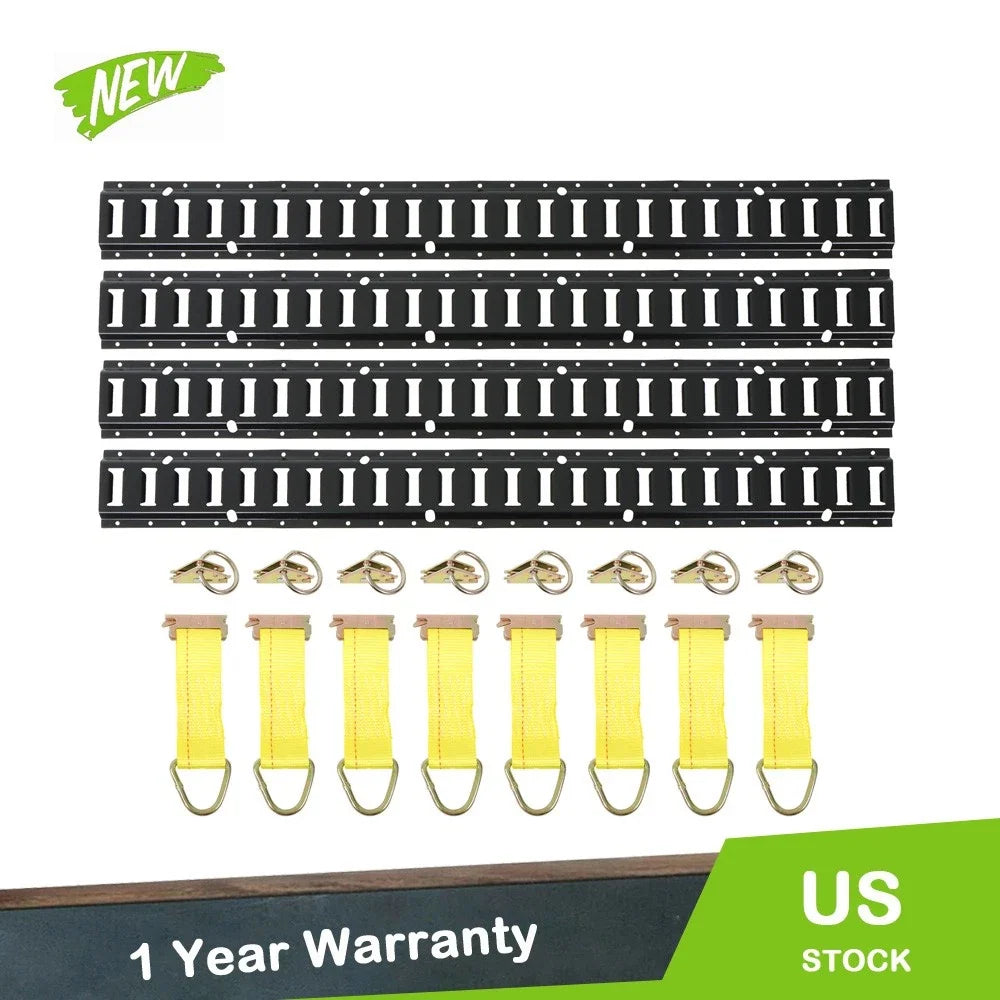 24 Pcs E-Track Tie Down Rail Kit for Universal Fitment
