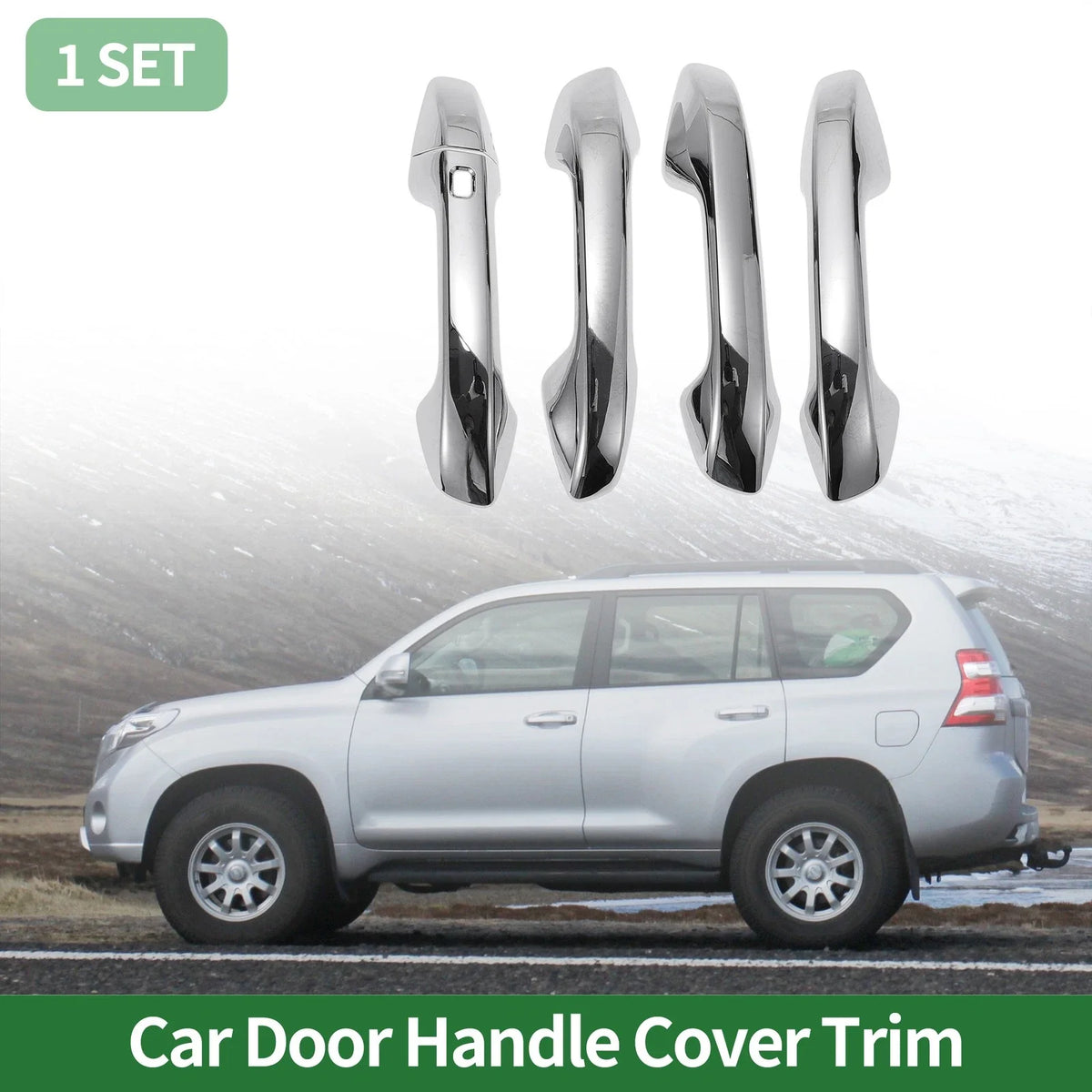 Car Door Handle Cover Trim for KIA Seltos (2019–2023) Silver Tone
