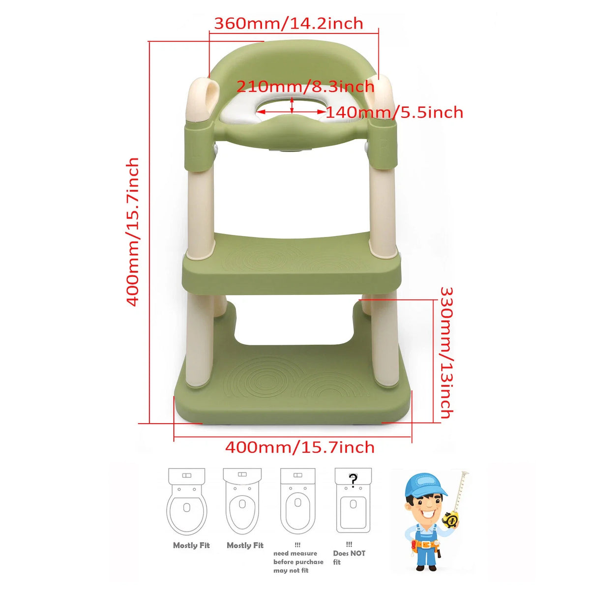 Potty Training Seat with Step Ladder for Child Toddler (Fits Most Toilets)