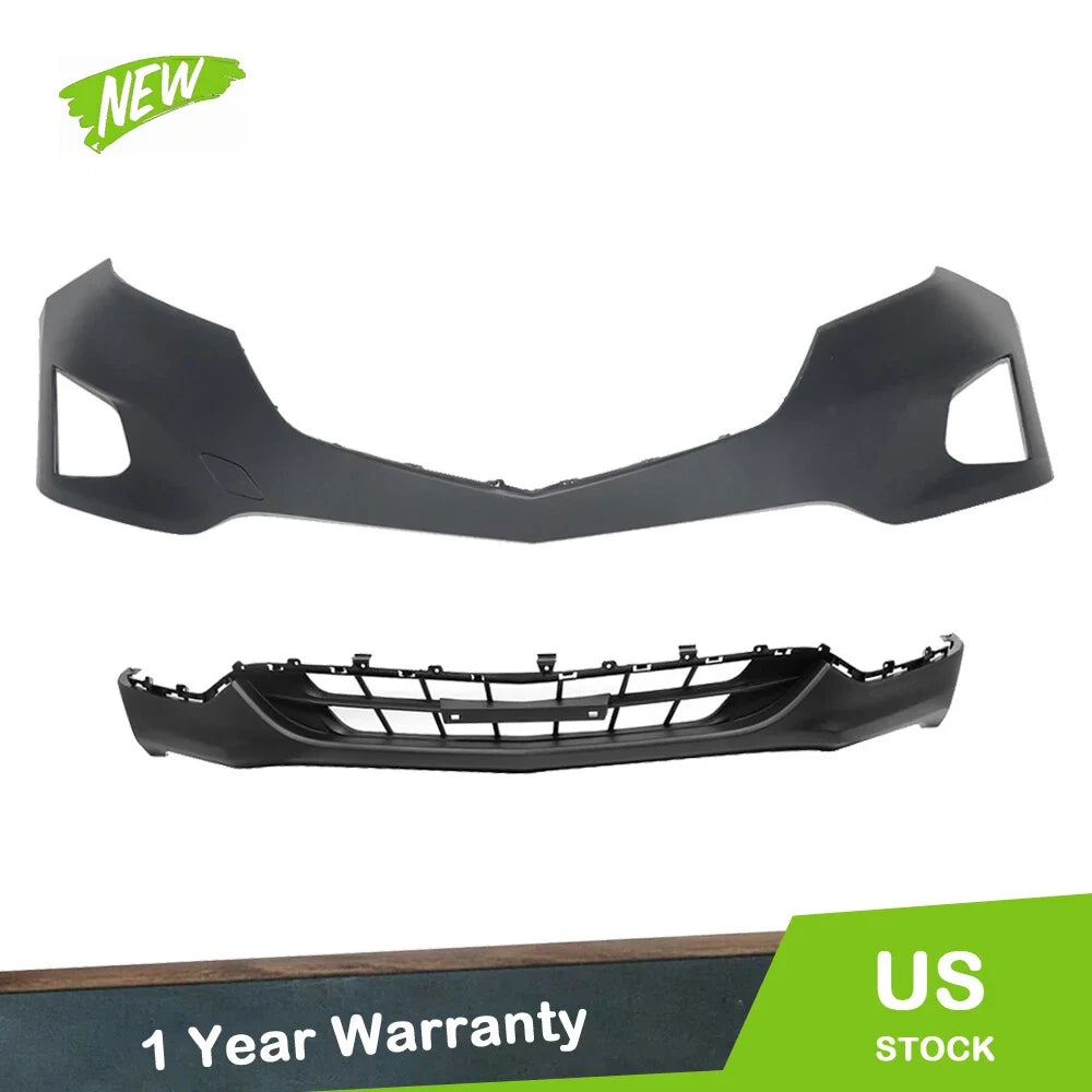 Front Bumper Cover for Chevy Equinox (2018–2019) Black Plastic