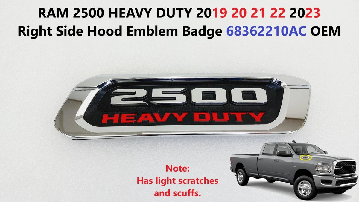 Hood Emblem Badge Right for RAM 2500 Heavy Duty 2019–2023 68362210AC