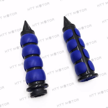 Custom Spike Hand Grips for Motorcycle (7/8" 22mm) Black Blue