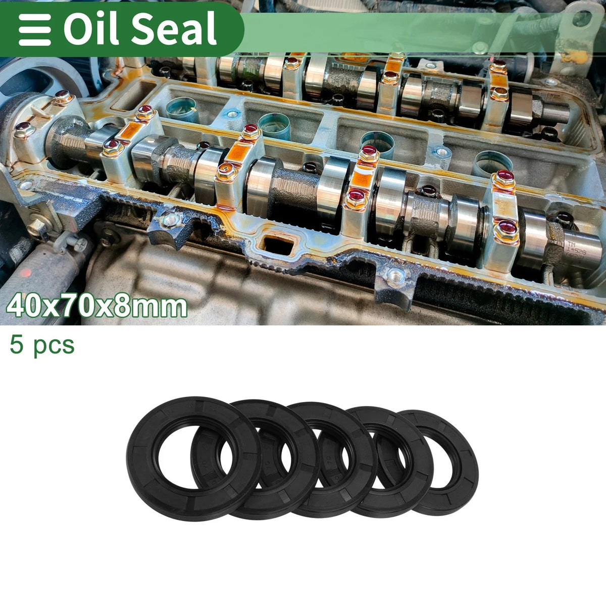 Oil Seal for Various Models (40x70x8mm, NBR Rubber, High Pressure)