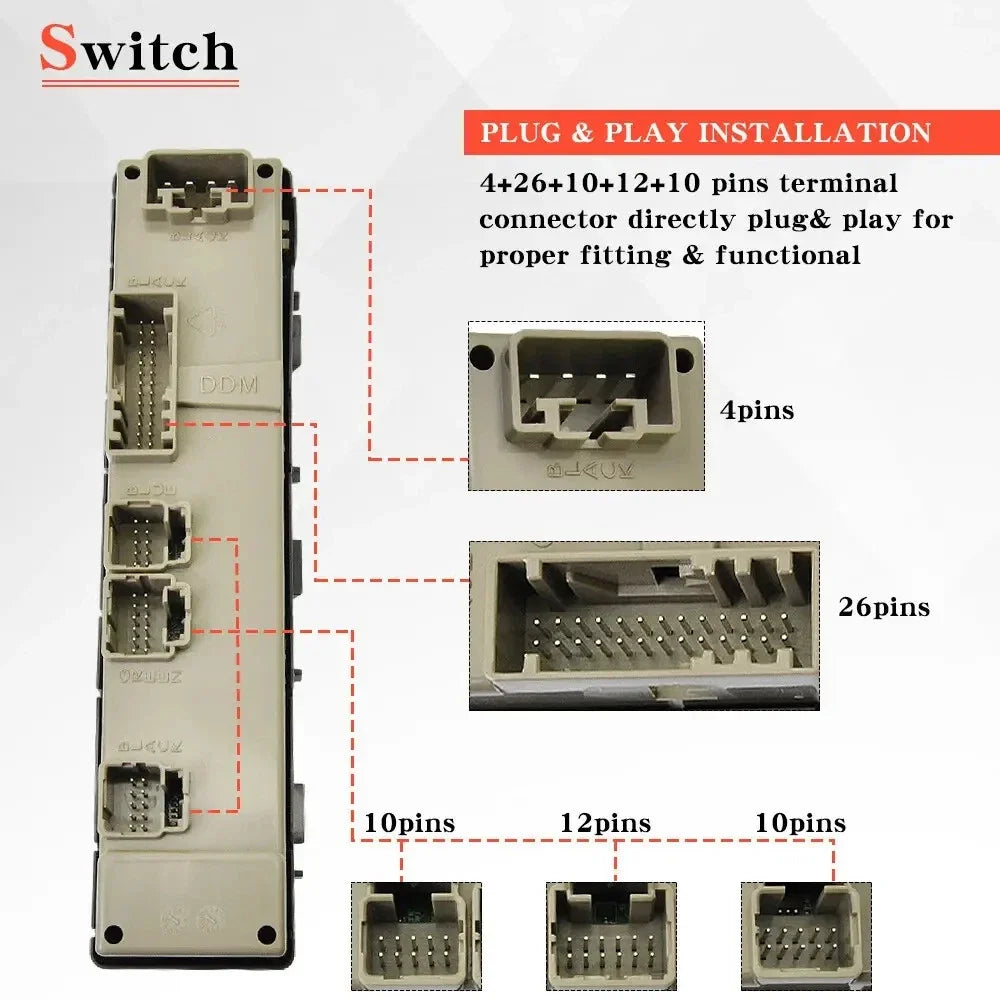 Left Side Power Window Switch for GMC Sierra / Chevy Silverado 2003-2007