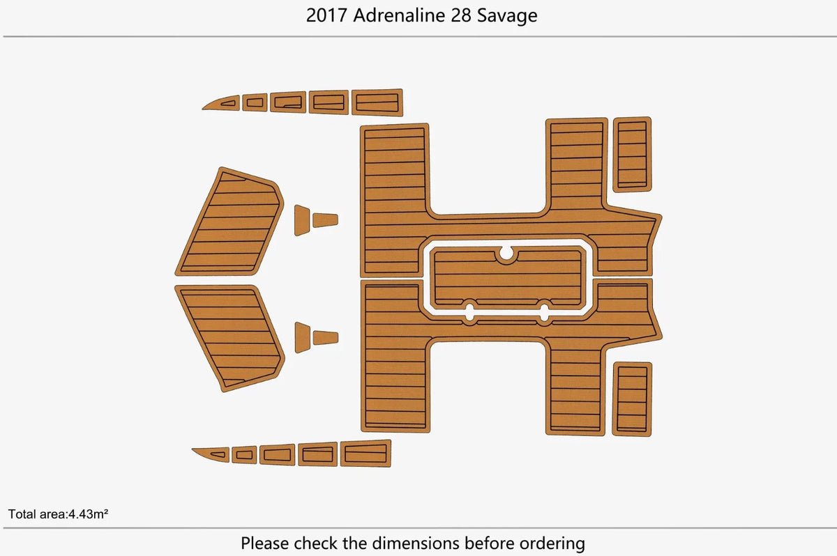 EVA Foam Teak Deck Flooring Cockpit Pad for Adrenaline 28 Savage (2017)