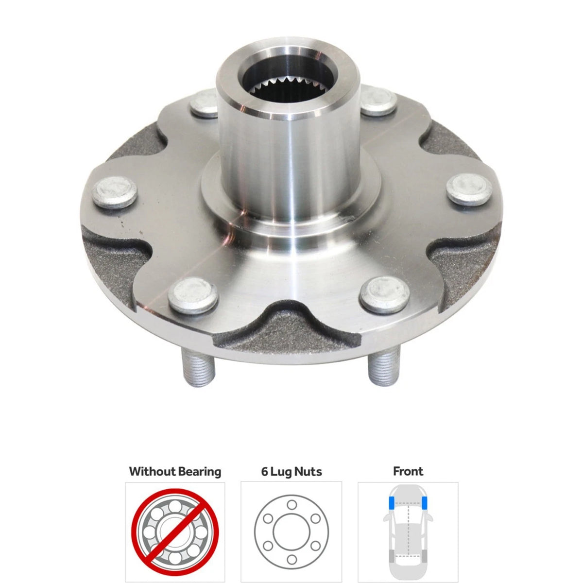 Wheel Hubs for Toyota Tacoma (2005–2009) Front Driver & Passenger Side 6 Lug 4WD