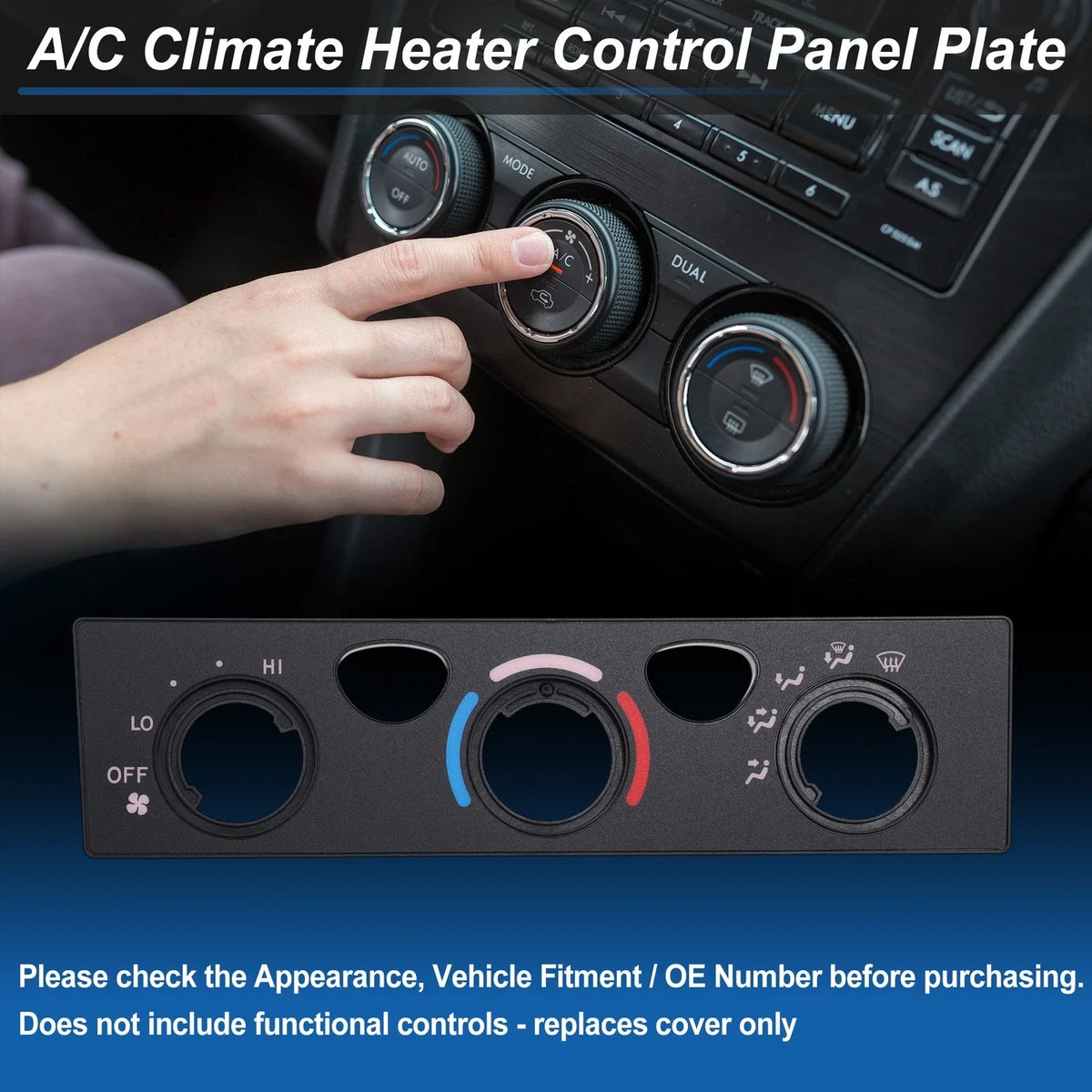 A/C Climate Heater Control Panel Plate for Toyota 4Runner (OE: 55519-35340)