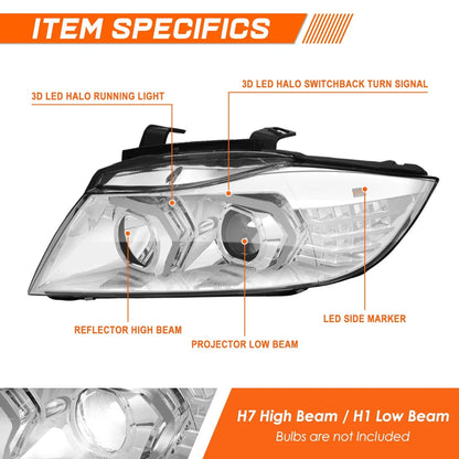 LED DRL Projector Headlight with Signal for BMW 3-Series 2009-2012