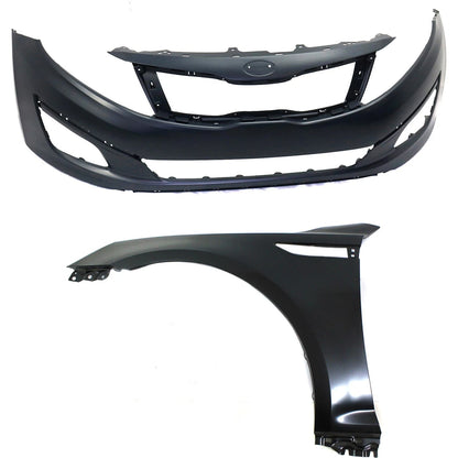 Bumper Kit 2Pc for Kia Optima (2014–2015) Front Left, USA Models