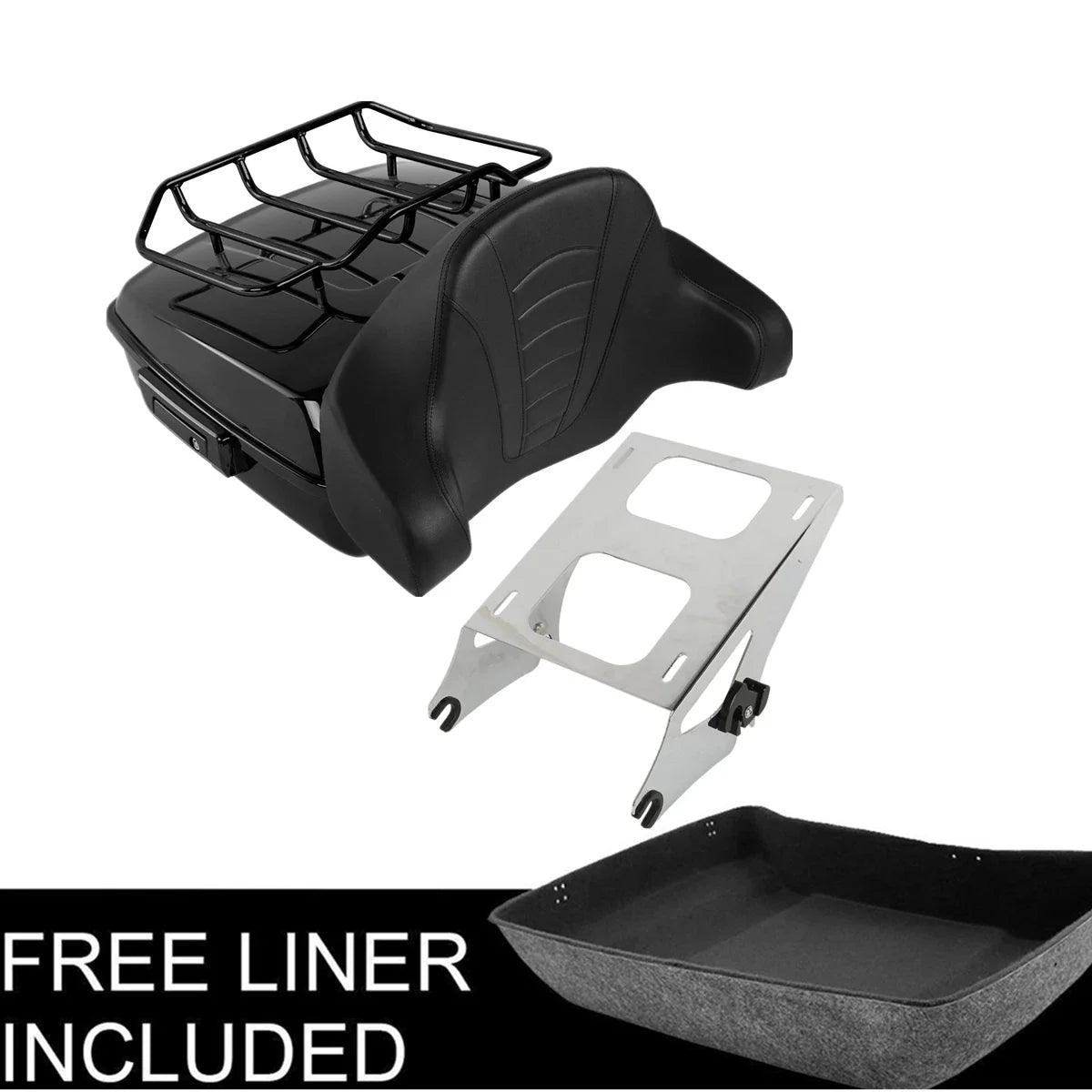 Mount Rack with Trunk Backrest Pad for Harley Electra Glide 2014-2026