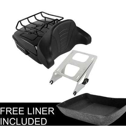Mount Rack with Trunk Backrest Pad for Harley Electra Glide 2014-2026