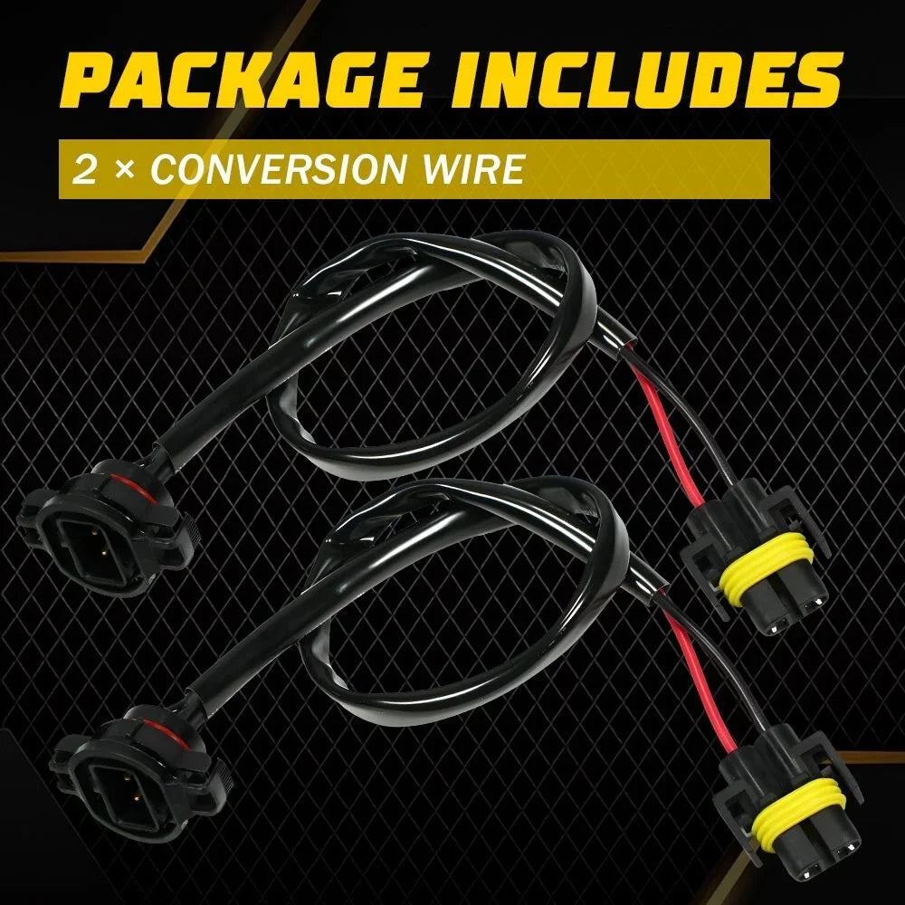 PSX24W 5202 H11 H8 Fog Lamp Conversion Harness Socket Adapter 2X