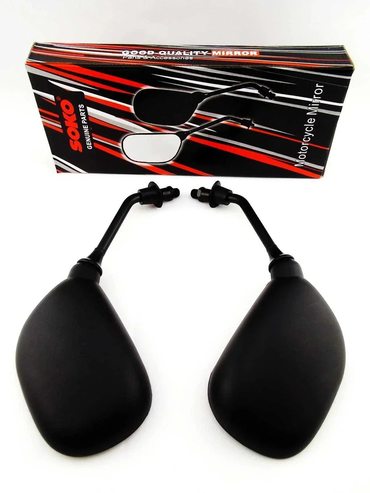 Black Oval Rear View Mirrors designed for Yamaha TDR125 1989-2015