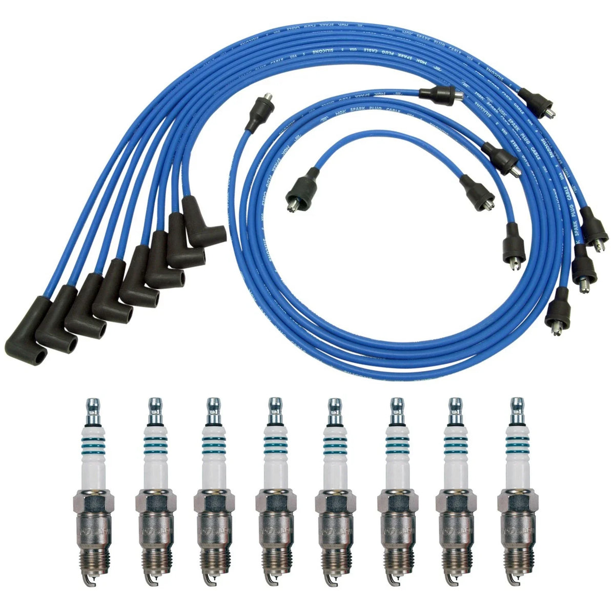 NGK Wire Set & Denso 8 Iridium Spark Plugs Kit for C10 C15 Impala V8 (1970–1996)