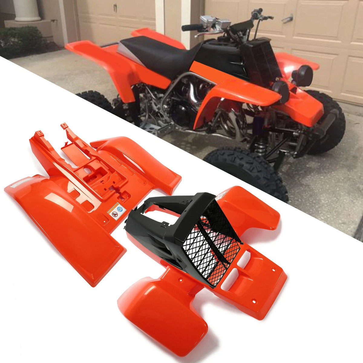 Fender and Gas Tank Plastic Kit with Radiator Grille for Yamaha Banshee 350 (1987–2006)