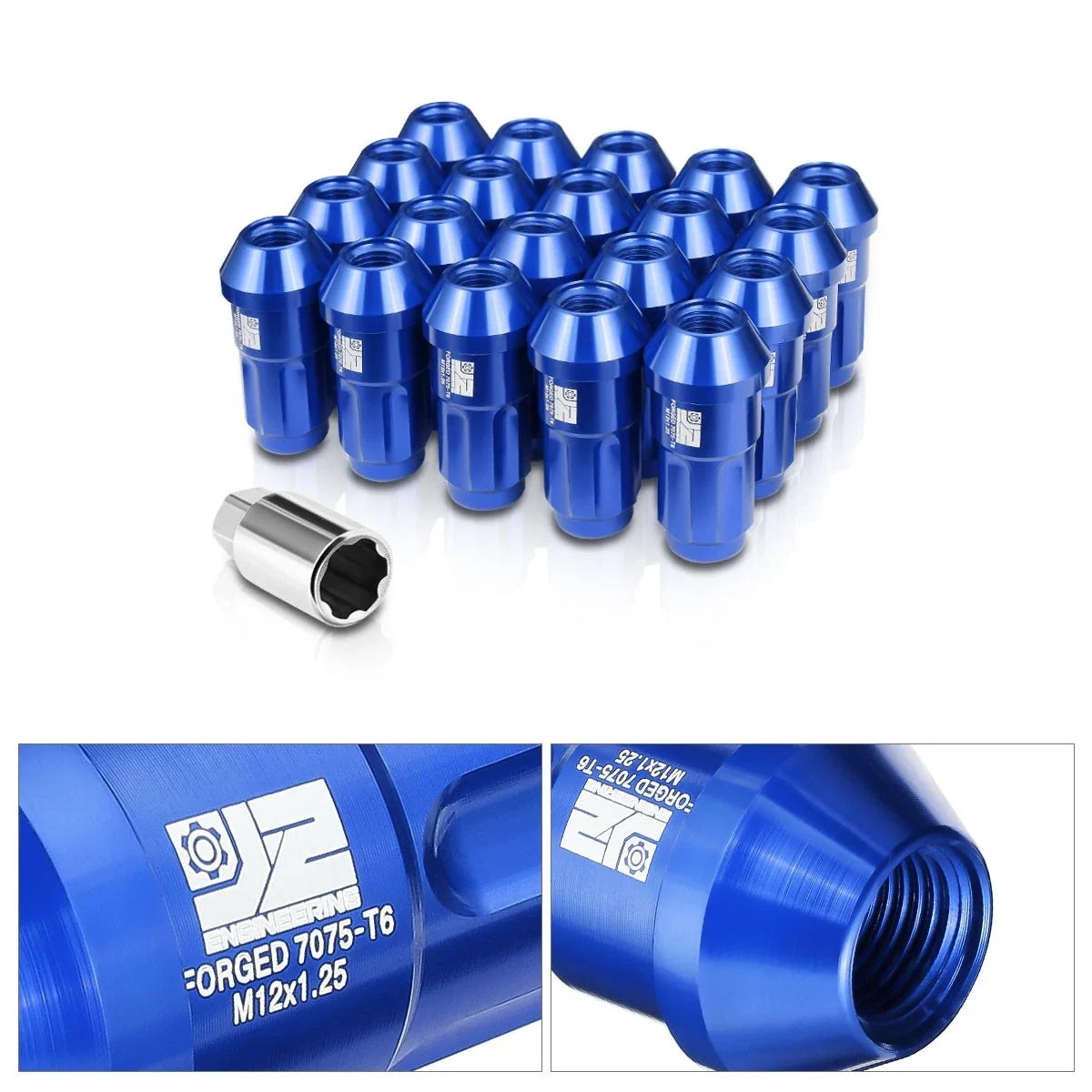 20Pcs M12x1.25 Closed End Bulge Acorn Lug Nuts for Universal Fit (All Years)